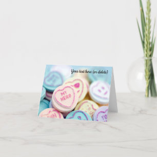 Remerciements "My Hero" - Love heart sweets Carte de voeux