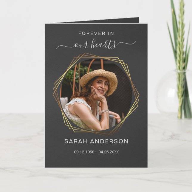 Remerciements Nécrologie funéraire de service avec Carte de reme (Devant)