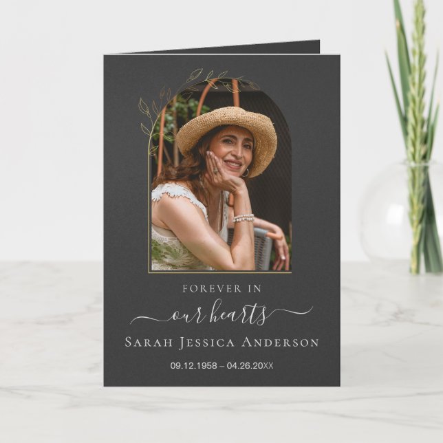 Remerciements Nécrologie funéraire de service avec Carte de reme (Devant)