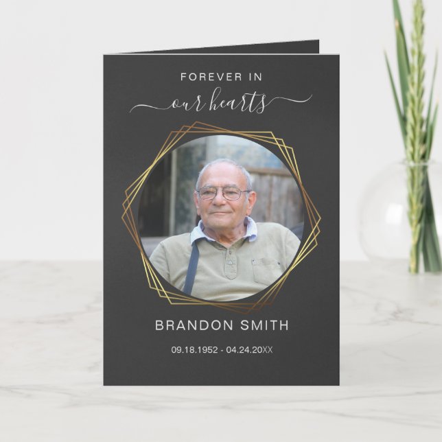 Remerciements Nécrologie funéraire de service avec Carte de reme (Devant)