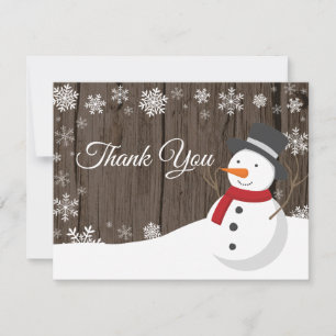Remerciements Noël d'hiver Snowman Snowflon Carte de remerciemen
