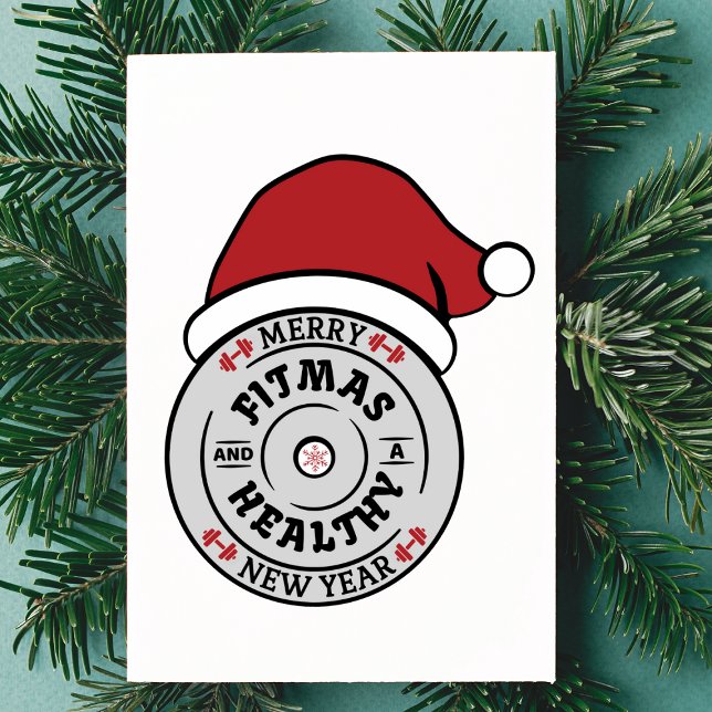 Remerciements Noël Joyeux Fitmas et la carte de Nouvel An Healty (Créateur téléchargé)