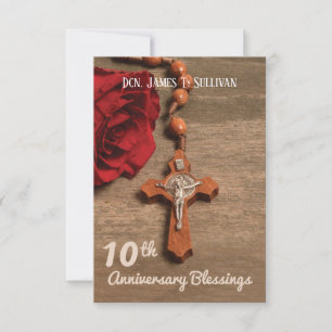 Remerciements Nom de la carte de prière 10e anniversaire d'ordin