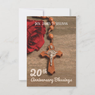 Remerciements Nom de la carte de prière 20e anniversaire d'ordin