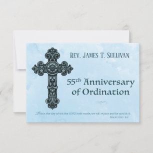 Remerciements Nom de la carte de prière 55e anniversaire d'ordin