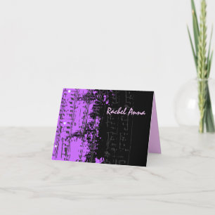 Remerciements Notes de musique Stars Bar Mitzvah carte de remerc