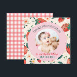 Remerciements Notre carte de remerciement plat de joyeux anniver<br><div class="desc">Notre carte de remerciement plat de joyeux anniversaire Berry Sweet</div>