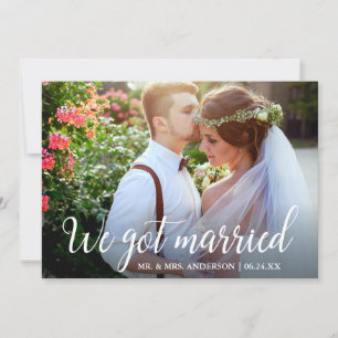 Remerciements Nous avons épousé Mariage de calligraphie Carte ph