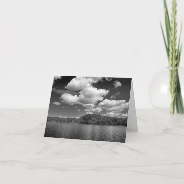 Remerciements Nuages au-dessus de carte de note noire et blanche (Devant)