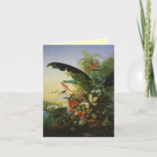 Remerciements Oiseau De Fleurs Paradisiaques Joyeux Carte de rem