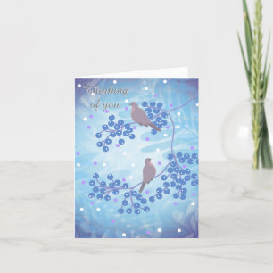 Remerciements Oiseaux dans un arbre, Carte de vœux "Pensant à to