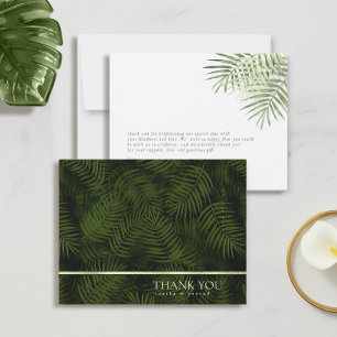 Remerciements Olive Oasis Palms Motif Carte de Remerciement ID13