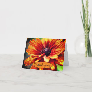 Remerciements Orange Black Eyed Susan Flower Carte de remercieme