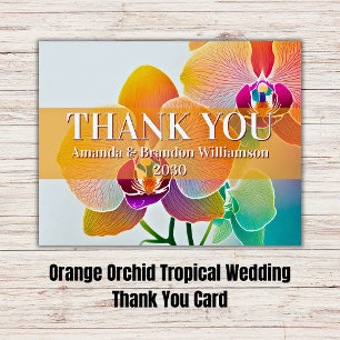 Remerciements Orange Orange Tropical Mariage Carte de remercieme