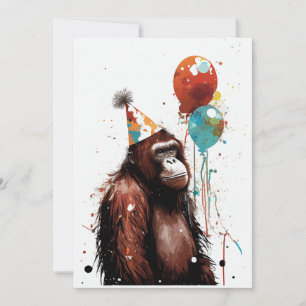 Remerciements Orangoutan Anniversaire Carte de voeux Appartement