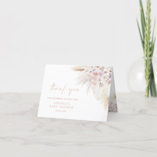 Remerciements Pampas rose Grass Girl Baby shower Carte de remerc