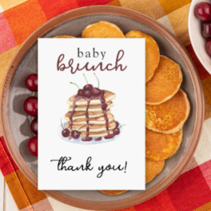 Remerciements Pancakes Sweet Cherry Baby shower Carte de remerci