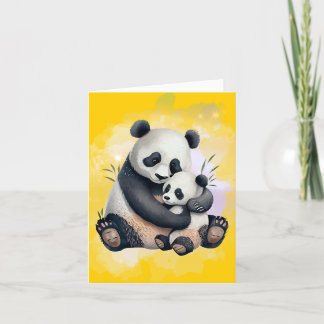 Remerciements Panda Bear Mère et Bébé Mère carte de la Fête des