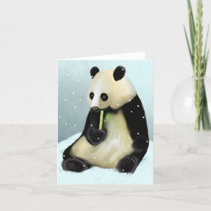 Remerciements Panda d'hiver doux en Snow BLANK Carte de voeux