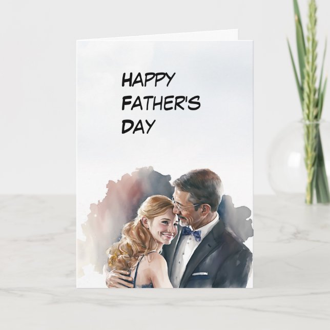 Remerciements Papa danse avec la carte de Fête des pères fille (Devant)