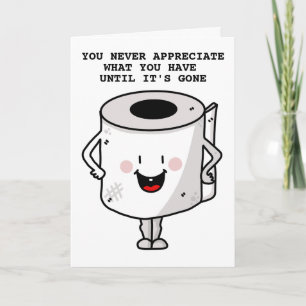 REMERCIEMENTS PAPIER DE TOILETTE FUNNY ANNIVERSAIRE CARTE DE SAL