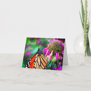 Remerciements Papillon Sur Flower Nature Art Carte de remercieme