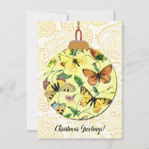 Remerciements Papillon Vintage style carte d'ornement de Noël