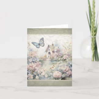 Remerciements Papillons Dans Le Jardin Carte De Note De Style Vi