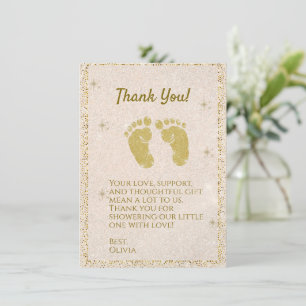 Remerciements Parties scintillant Empreinte Baby Boy Carte de re