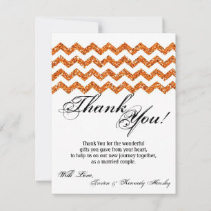Remerciements parties scintillantes oranges Chevron du carte de