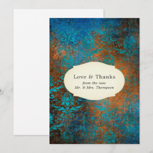 Remerciements Patina de cuivre de Grunge et Carte de remerciemen