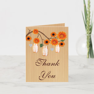 Remerciements Pays Russe Orange Mason Jars Carte de remerciement