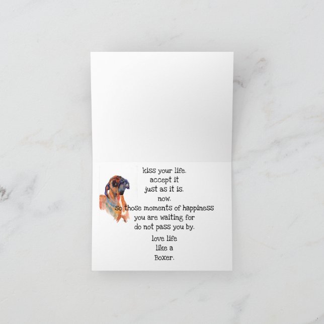 Remerciements Peinture d'aquarelle Boxe inspiration#2 Carte de N (Intérieur)