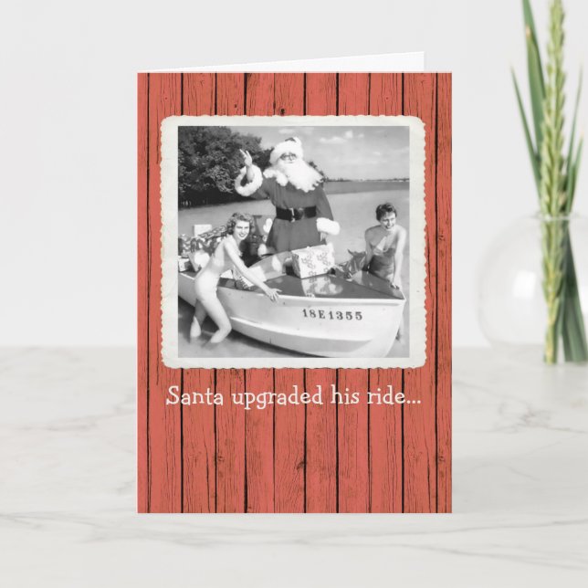 Remerciements Père Noël a mis à niveau son traîneau Carte de Noë (Devant)