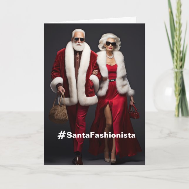 Remerciements Père Noël est une carte de vacances fashionista (Devant)