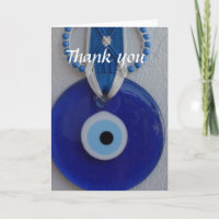 Perle turque Amulet mauvais oeil carte de remercie