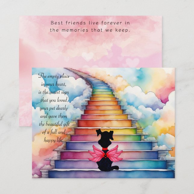 Remerciements Perte d'une carte de voeux pour chien d'animal de  (Devant / Derrière)