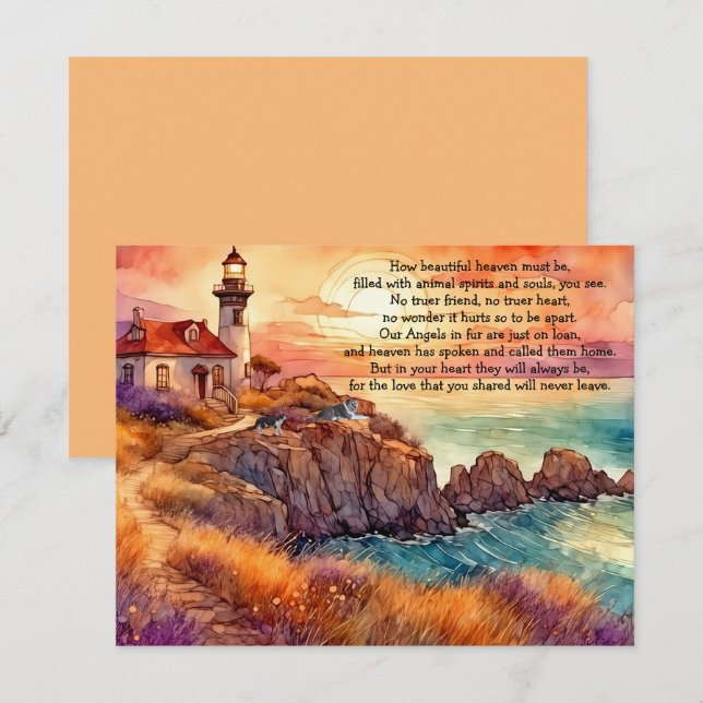 Remerciements Perte d'une carte de voeux sympathique pour animau (Devant / Derrière)