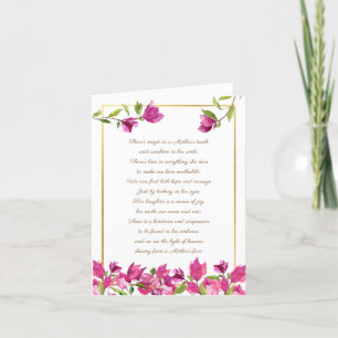 Remerciements Perte florale de mère ou de mère Poème carte de sy
