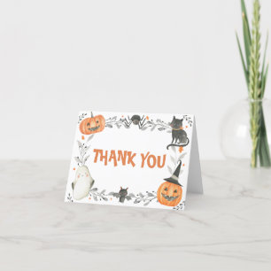 Remerciements Petit Boo Halloween fête d'anniversaire Carte de r