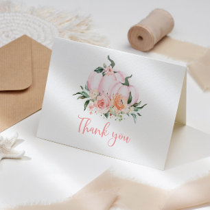 Remerciements Petit Citrouille Floral plié Carte de remerciement