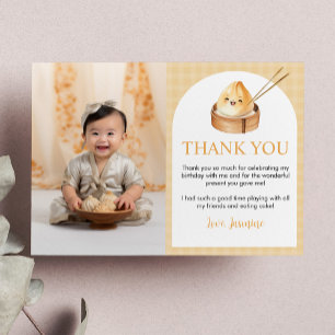 Remerciements Petit Dumpling 1er anniversaire Carte de remerciem