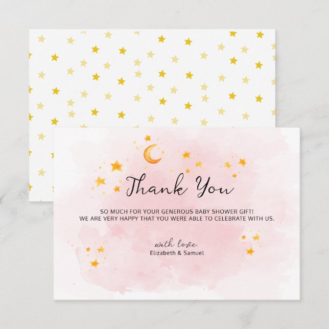 Remerciements Petit Lion C'est une Fille Carte de Remerciement A (Devant / Derrière)