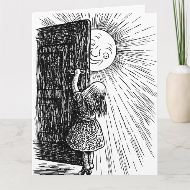 REMERCIEMENTS PETITE FILLE SOLEIL ART CARTE DE SALUT D'ANNIVERSA (Devant)