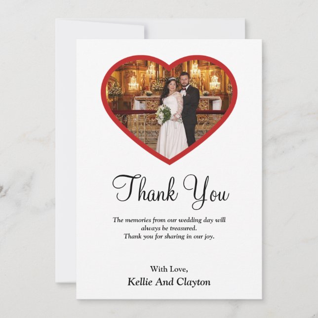 Remerciements Photo Blanche À L'Intérieur D'Un Carte de remercie (Devant)