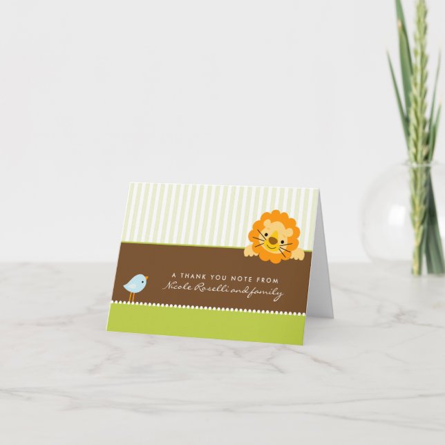 Remerciements Photo de lion adorable (à l'intérieur) Carte de re (Devant)