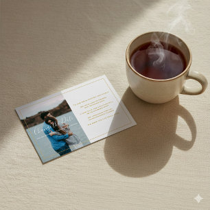 Remerciements Photo moderne, texte or changer la carte de date