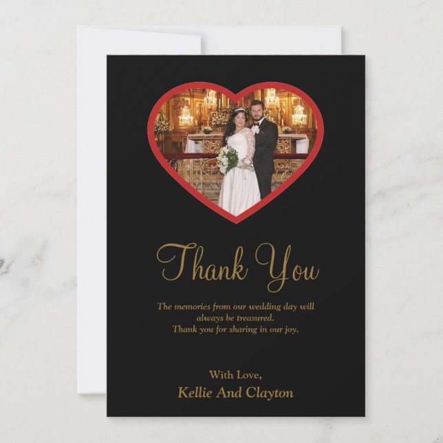 Remerciements Photo Noire À L'Intérieur D'Un Carte de remercieme (Devant)