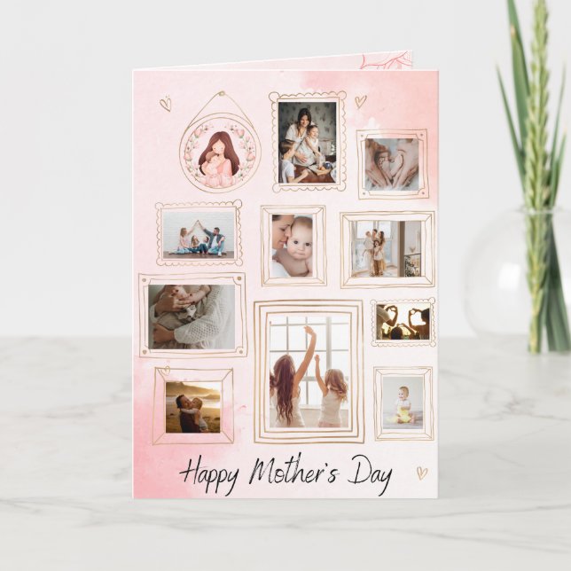 Remerciements Photo personnalisée Carte de la fête des mères ros (Devant)