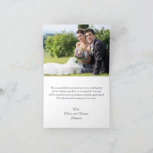 Remerciements Photo Purple Blue Floral Mariage Carte de remercie